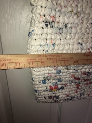 BOLSO DE PLÁSTICO de ganchillo colorido hecho a mano Bolso de Mano Cartera Cuentas Recicladas Hombro - Imagen 12 de 13