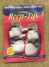 Vtg KEEP-TYS White Keep Child’s Shoe Laces Tied Bells NIP Factory Sealed