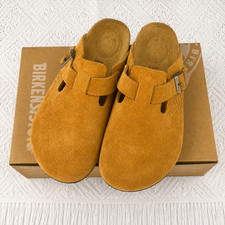Birkenstock Boston x Stussy Suede Clog Caramel Unisex Men's Women's Sandals
