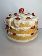 Vintage Strawberry Shortcake Ceramic 3 Layer Footed Cake Plate With Stand Yellow