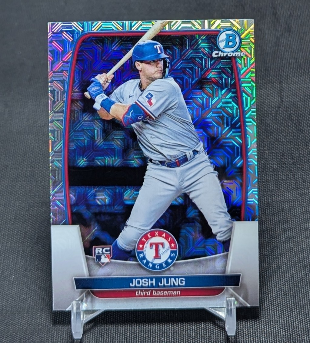 Josh Jung Mojo Refractor Rookie RC 2023 Bowman Chrome Card #43 Texas Rangers