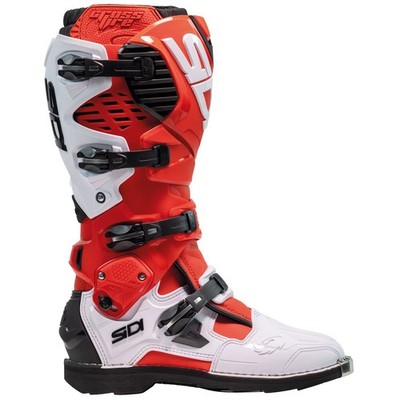 Sidi - Powersports Crossfire 3 TA Boots - Red/White - Size 44 FIRE3REDWHT44