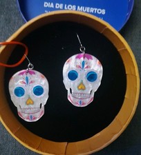 Ertswilder X Frida Kahlo Dia De Los Muertos Sugar Skull Acrylic Earrings BNIB 