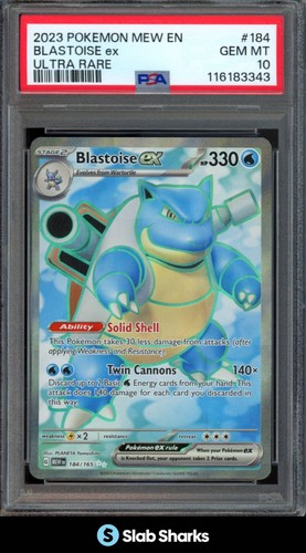2023 POKEMON SV 151 - MEW EN #184/165 BLASTOISE EX ULTRA RARE PSA 10