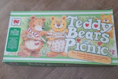 Vintage Teddybären Picknick Brettspiel Bild Spielzeug selten 1988 vollständig