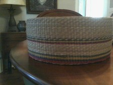Vintage American Raffia Woven Basket Bowl