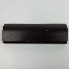 Lunor Eyeglass Case Brown Slim Hard Case Snap Closure