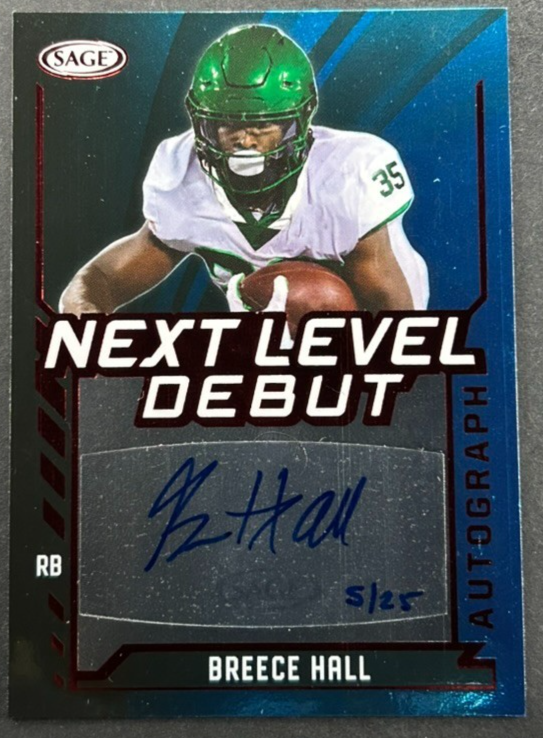 2022 SAGE - Breece Hall #NLDA-BH New York Jets - RC AUTO /25 | eBay