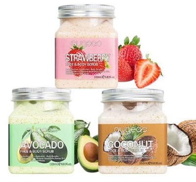 3 Pieces Face and Body Scrub Set, Moisturizing Exfoliating 11.83 fl oz 350 ml.