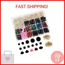 FEMBW 600PCS Safety Eyes and Noses with Washers for Stuffed Animal Amigurumi Dol