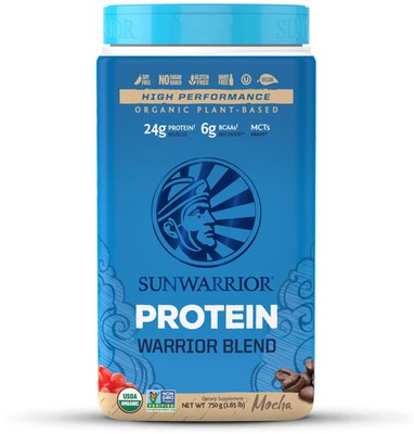 Sunwarrior Warrior Blend Protein, 750 g Dose, Mokka -Bio-