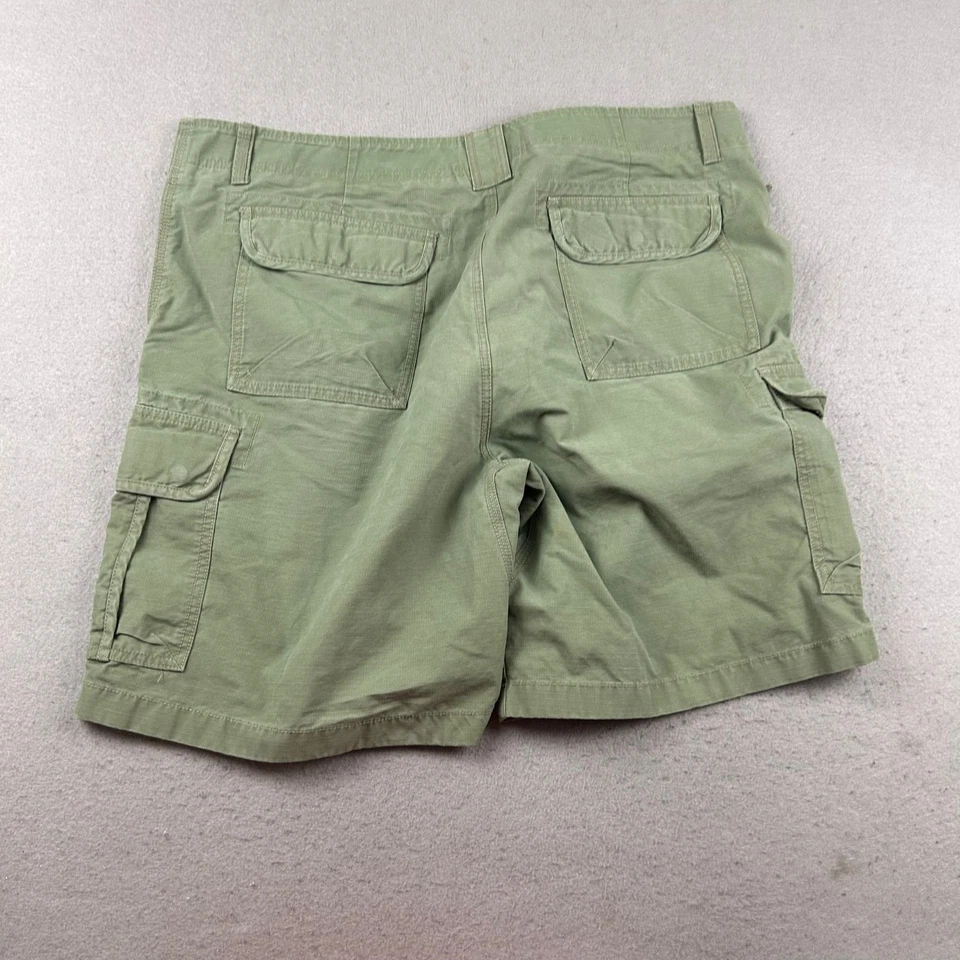 Pantalones Cortos LL Bean Hombres 42 Verde Algodón Frente Plano Ajuste Natural Bolsillos de Carga Senderismo * Foto 3 de 4