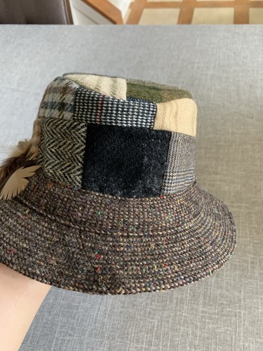 Hanna Hats Patchwork Tweed Walking Hat Wool Handcrafted Donegal Ireland L Mint - Picture 4 of 8