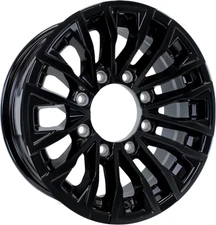 eCustomrim 2-Pk Aluminum Trailer Wheels 16X6 16" 8 Lug 6.5 Center Edge Black Rim