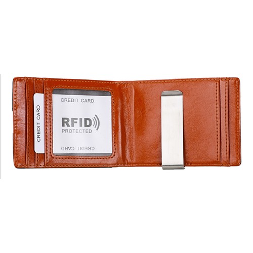 Men's Leather Slim Wallet Bifold Cash ID Card Holder RFID Blocking Purse Clutch - Bild 4 von 10
