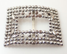 Antique French France Steel Cut Riveted Single Shoe Buckle Clip