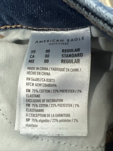 American Eagle Outfitters High Rise Jeggings Women Size 00 Regular Distressed - Picture 4 of 18