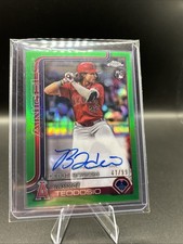 2025 Topps Chrome Bryce Teodosio Green Refractor Rookie RC Auto 41/99 Angels