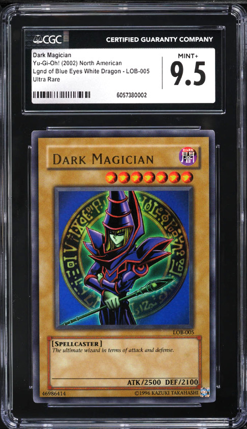 CGC 9.5 Dark Magician LOB-005 Yugioh Legend of Blue Eyes White Dragon Unlimited