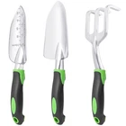 Heavy Duty Garden Tools Set - Shovel, Trowel & Rake with Ergonomic Handles