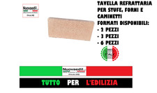 Mattone Refrattario Barbecue (PZ 2) Stufa Forno Caminetto 40x20x3 LASTRA