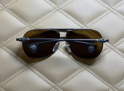 Chrome Hearts HANK Sunglasses DB-MDB 62[] 12-124 Zeiss Polarized Lenses Sterling