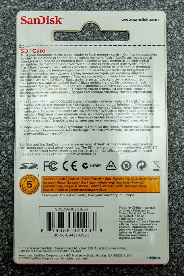 NEW SanDisk 2 GB Class 2 SD Secure Digital Flash Memory Card (SDSDB-002G-B35) - Image 3 of 4