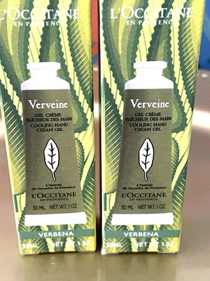 L Occitane VERBENA Cool Hand Cream/Gel 1 oz /30mL NEW IN BOX+SEALED X2