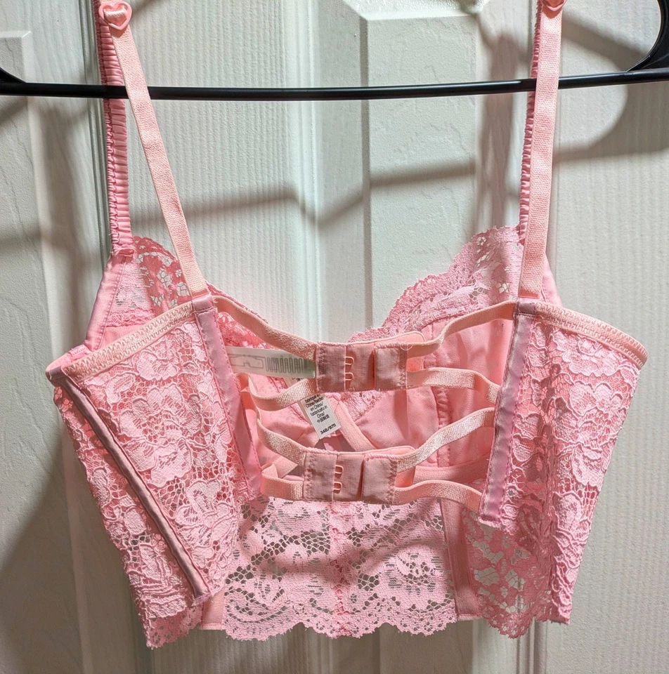 Victoria's Secret For Love & Lemons Creamsicle pink lace underwire bra 34B - Image 4 of 4