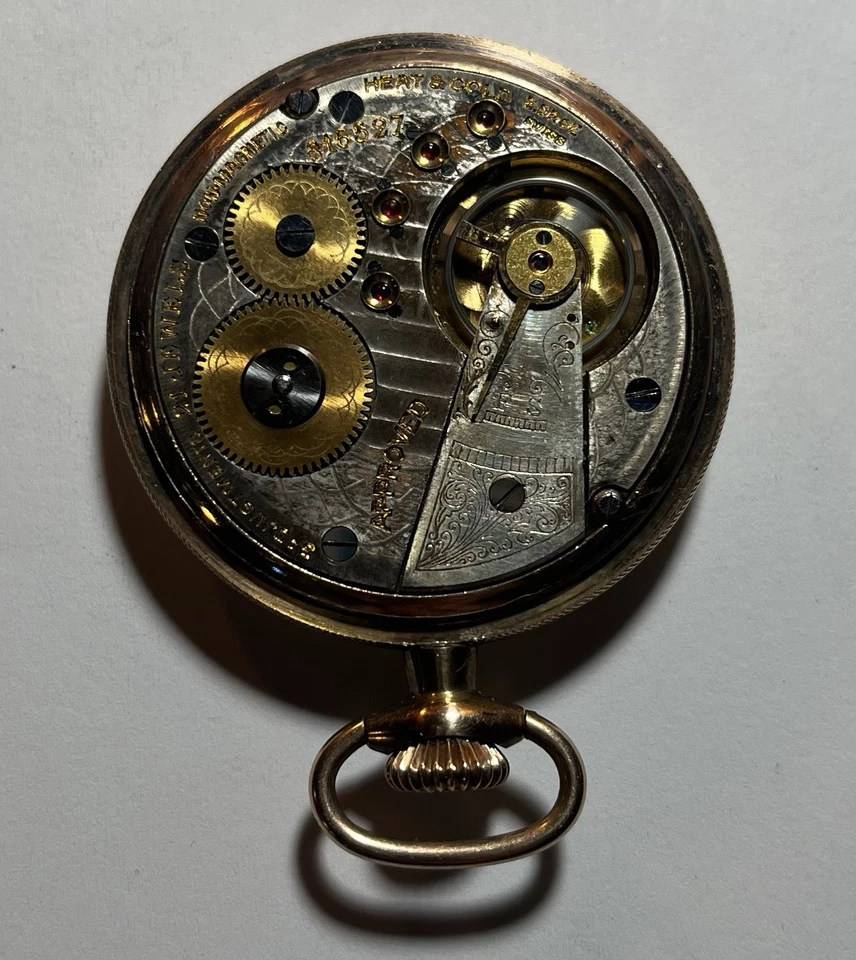 Винтажные Швейцарские Одобренные Карманные Часы с 21 Драгоценностью Рабочее Состояние товара Золотой Корпус - Изображение 3 из 4
