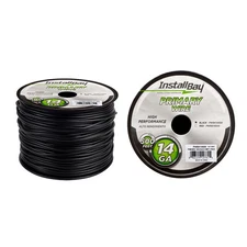 INSTALLBAY PWBK14500 Primary Wire 14 Gauge All Copper Black Coil - 500 ft