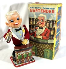 MCM 1950s Rosko Battery Powered Bartender With Box Japan  Pours Puckers Works!