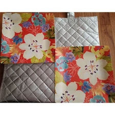 2 Piece Set Plates Floral Red Multicolor