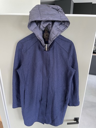 Gimos Blue Wool Parka w/ Detachable Down Hood & Vest sz 46 - Picture 5 of 21