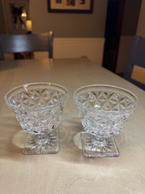 Vintage Imperial Mt Vernon Crystal Clear Champagne Or Sorbet Glasses - Set Of 2