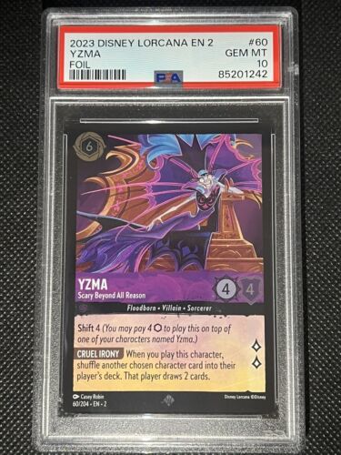 PSA 10 Yzma Scary Beyond All Reason Foil Disney Lorcana Rise of the Floodborn 60 - Picture 1 of 2