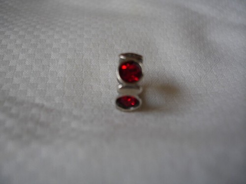 KAY JEWELERS CHARMED MEMORIES RED SWAROVSKI BIRTH STONE SPACER STERLING SILVER - Picture 3 of 6