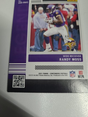 Randy Moss- Legend. Incert- Silver Foil- 2021 Panini Contenders Football - Picture 4 of 5