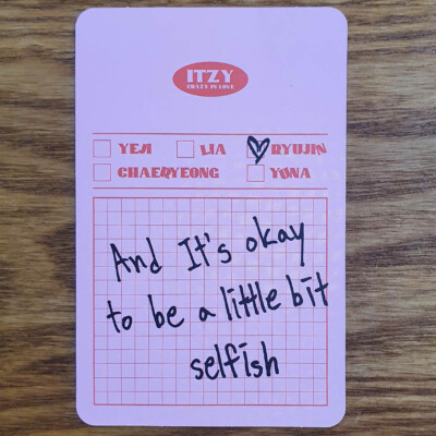 Ryujin Official Photocard Itzy 1st Album Crazy In Love Genuine