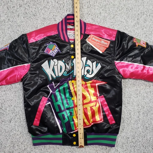 NWT Kid n Play House Party Satin Jacket Mens Medium Black Headgear Classics image 14