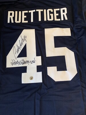 NOTRE DAME FIGHTING IRISH RUDY RUETTIGER SIGNED BLUE
