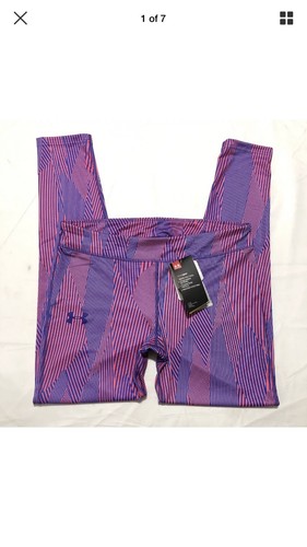 Under Armour Heatgear Girls Purple Pink Fitted Legging Sz YXL NEW - Picture 7 of 7
