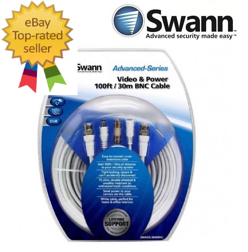 Swann Video Power BNC Cable 100ft 30m SWADS-30MBNC