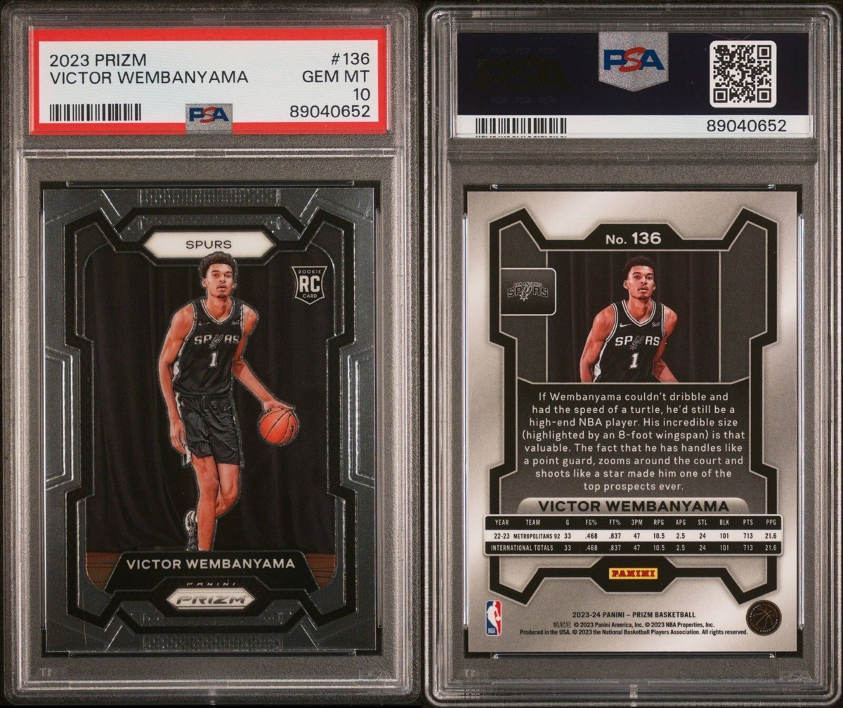 2023-24 Panini Prizm #136 Victor Wembanyama Spurs RC Rookie PSA 10 