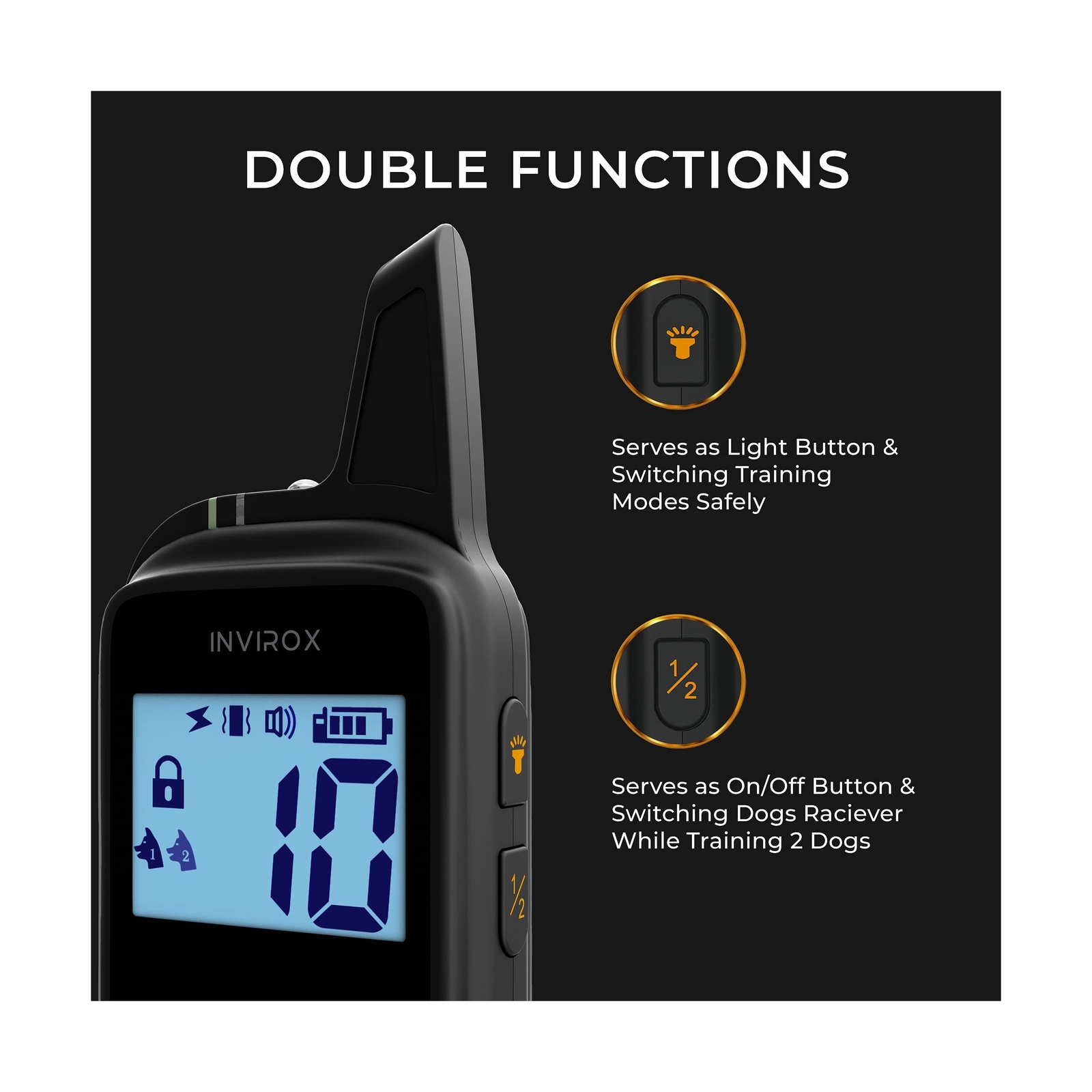 INVIROX X2 Dog Shock Collar, [2023 Edition] 123 Levels, Dog Collars for Mediu... 5060894640022