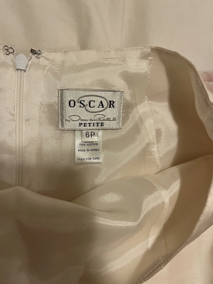 NWT Oscar By Oscar De La Renta Womens Ivory Silk Mini Skirt Size 6P - Image 2 of 4