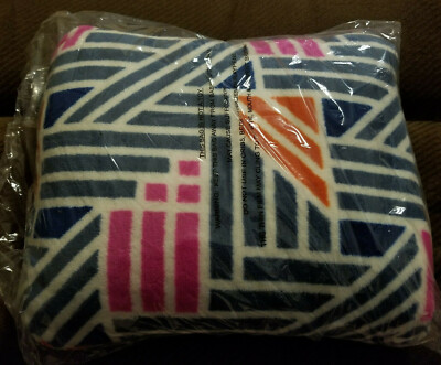 Vera Bradley Fleece Travel Blanket Pillow Throw Geo Medallions Pattern  NWT