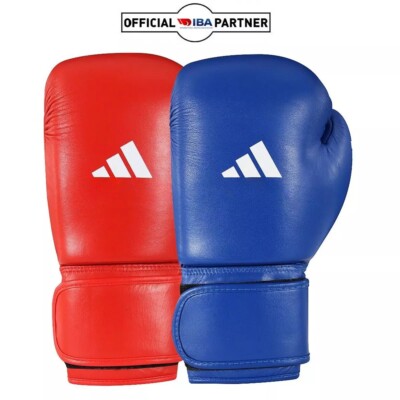 blue adidas boxing gloves