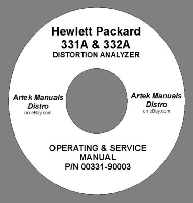 HP 331A-332A Distortion Measuring Set Operating Service Manual SCHEMATICS Analyz