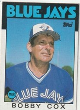 FREE SHIPPING-MINT-1986 Topps #471 Bobby Cox -  Blue Jays PLUS BONUS CARDS
